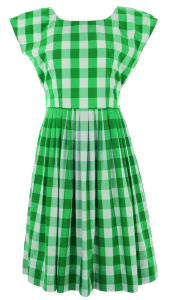 I love lowie Green Check Prom Dress fr
