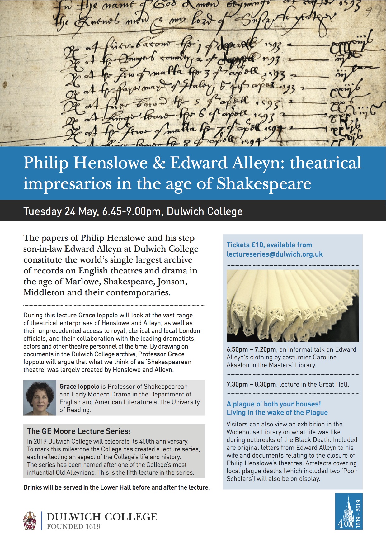 Philip Henslowe & Edward Alleyn: theatrical impresarios in the age of Shakespeare